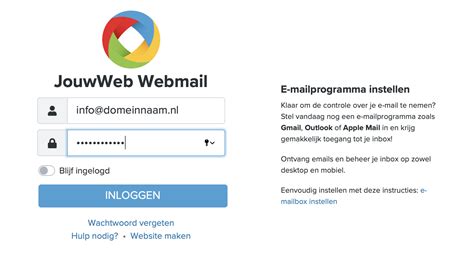 webmail jouwweb inloggen.